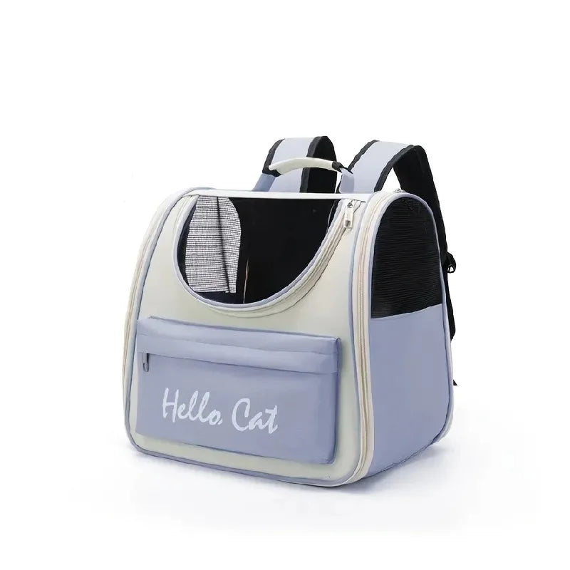 Large Capacity Collapsible Pet Backpack Carrier, Breathable Mesh Vent Travel Bag with Secure Zipper for Cats and Small Dogs