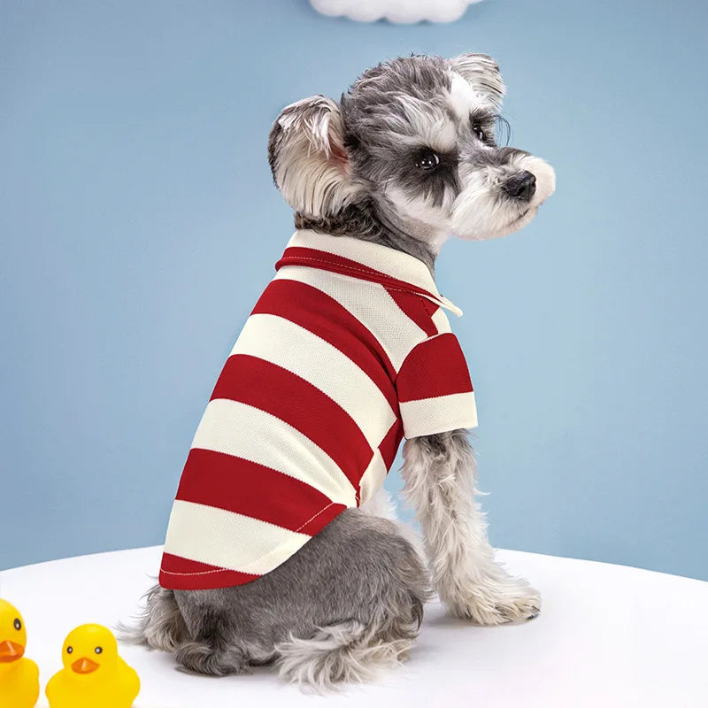 Pet Dog Polo Shirt Dog Clothes Summer Casual Clothing for Small Large Dogs Cats T-Shirt Chihuahua Pug Costumes Yorkshire Shirts PawPrint Treasures
