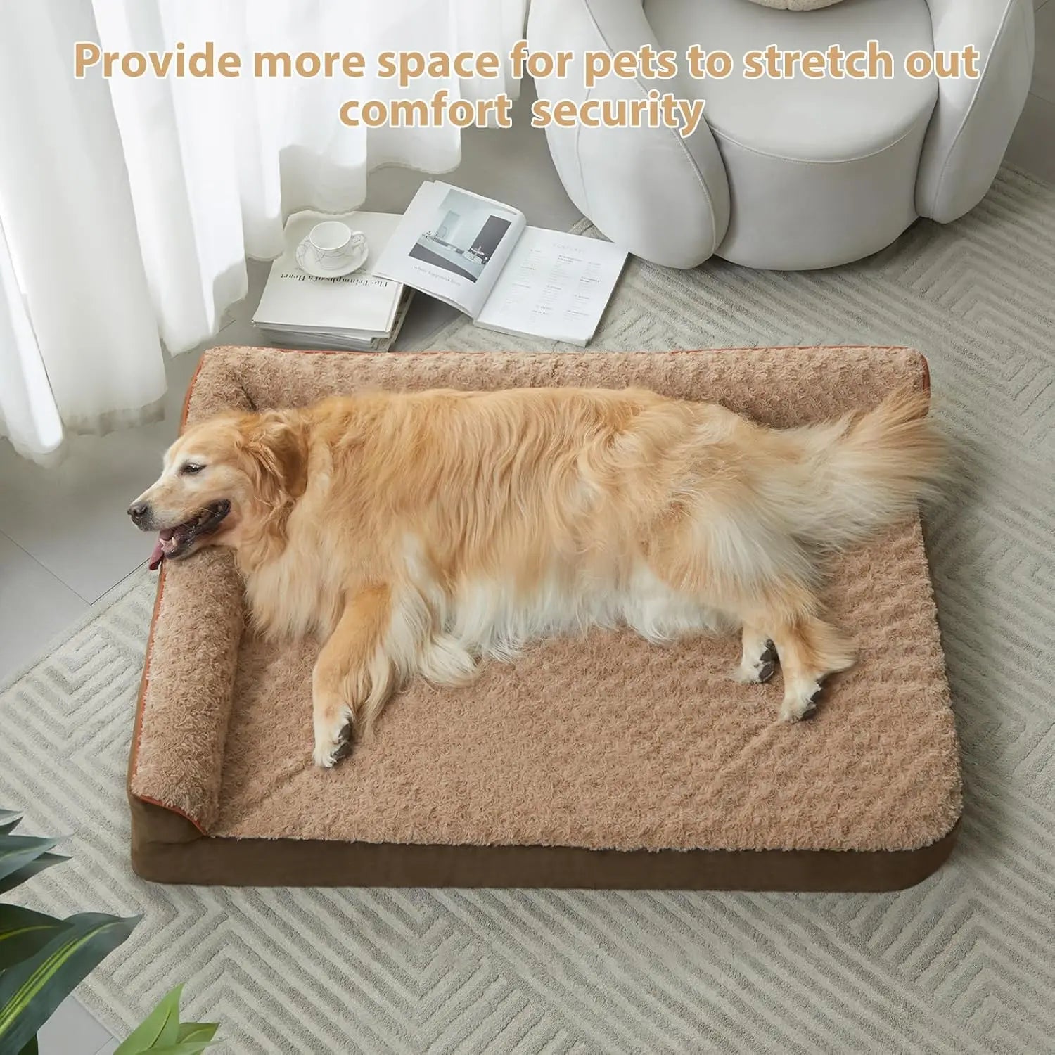 Orthopedic Dog Bed for Large Dogs – Waterproof Sofa-Style Bed with Removable Washable Cover, Non-Slip Base & Joint Support