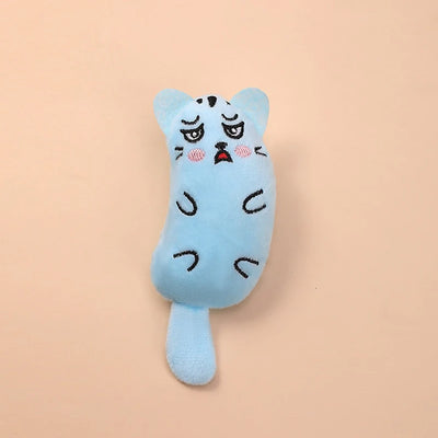 Cartoon cat and dog toy Bite resistant puppy plush doll Cat grinding teeth cleaning interactive toy