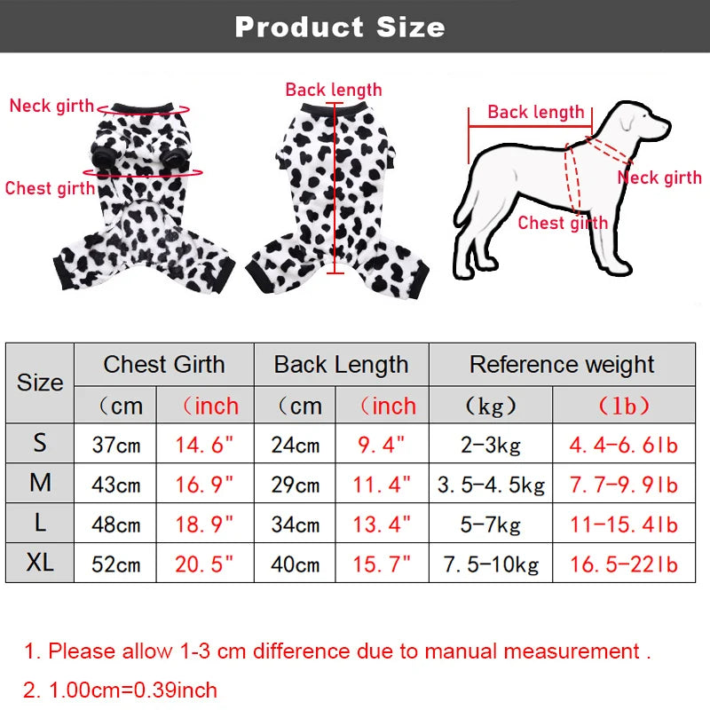 Dog Winter Pajamas Pomeranian Overalls Pajamas Halloween Print Warm Jumpsuits for Small Puppy Clothes for Dogs Chihuahua