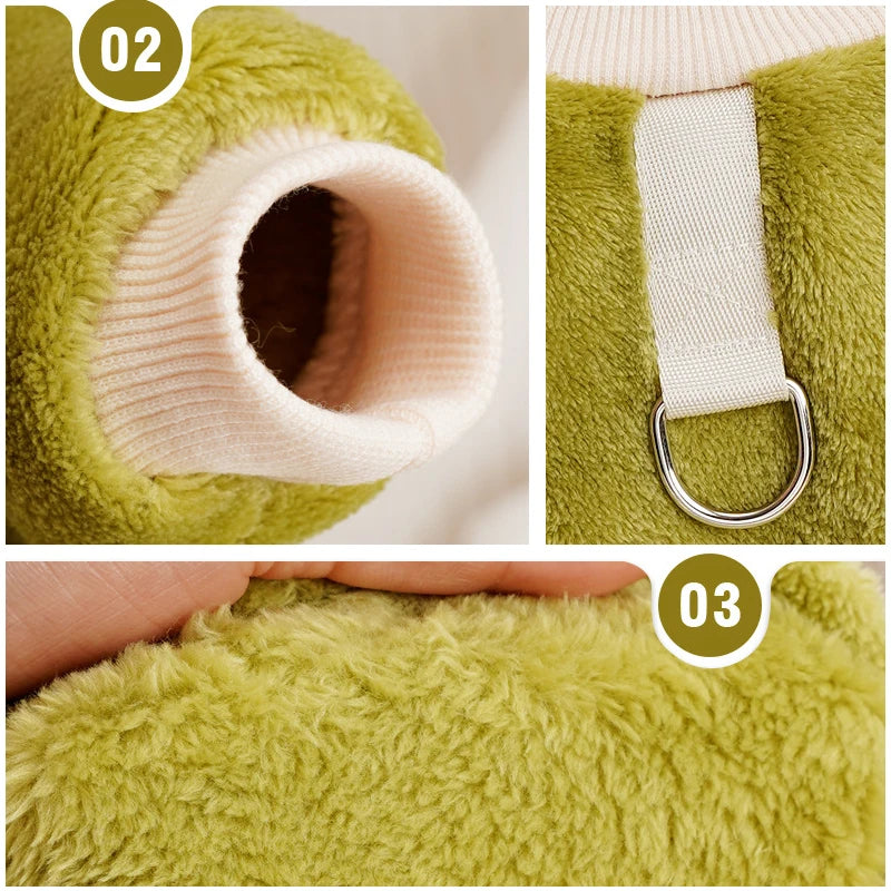Fleece Warm Pet Clothes Winter Dog Jumpsuit Pajamas for Small Dogs Pomeranian Clothing Puppy Nightshirt Cat Overalls Pijamas PawPrint Treasures