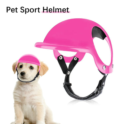 Pet Helmet Pink Dog Cat Wear Comfortable Motorbike Sports Outdoor Accessories Headwear Double Hole Adjustable Pet Supplies