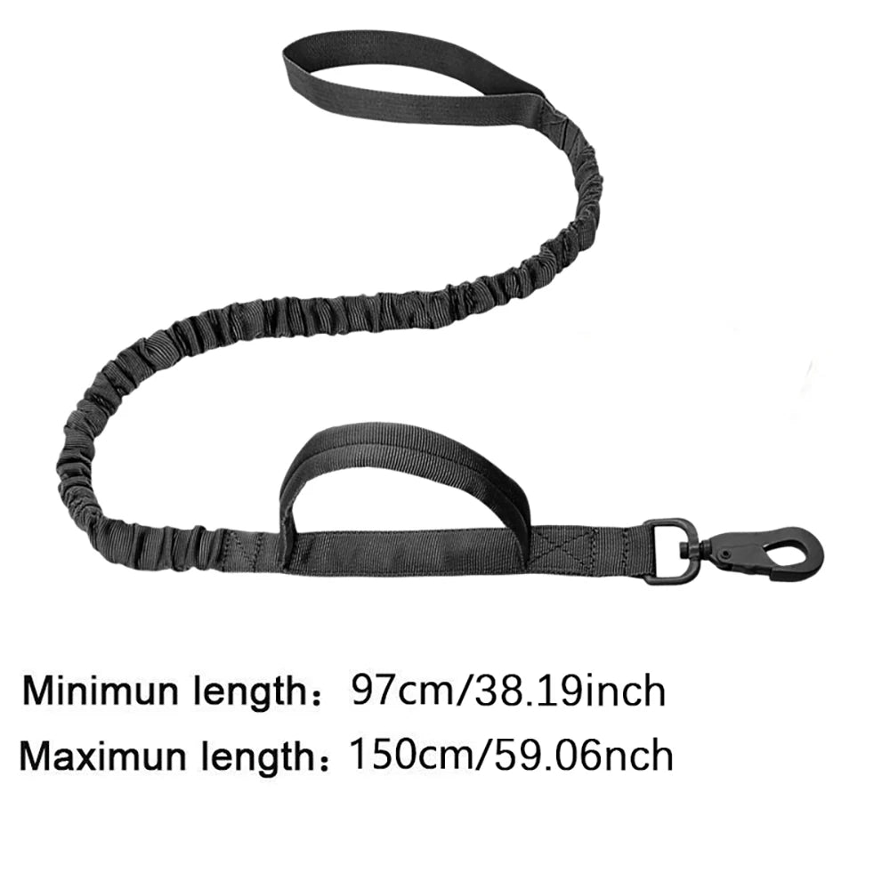 2025 Reflective Running Leash for Dogs - Dual Shock Absorption System, Night Safety Retractable Lead with QuickClip