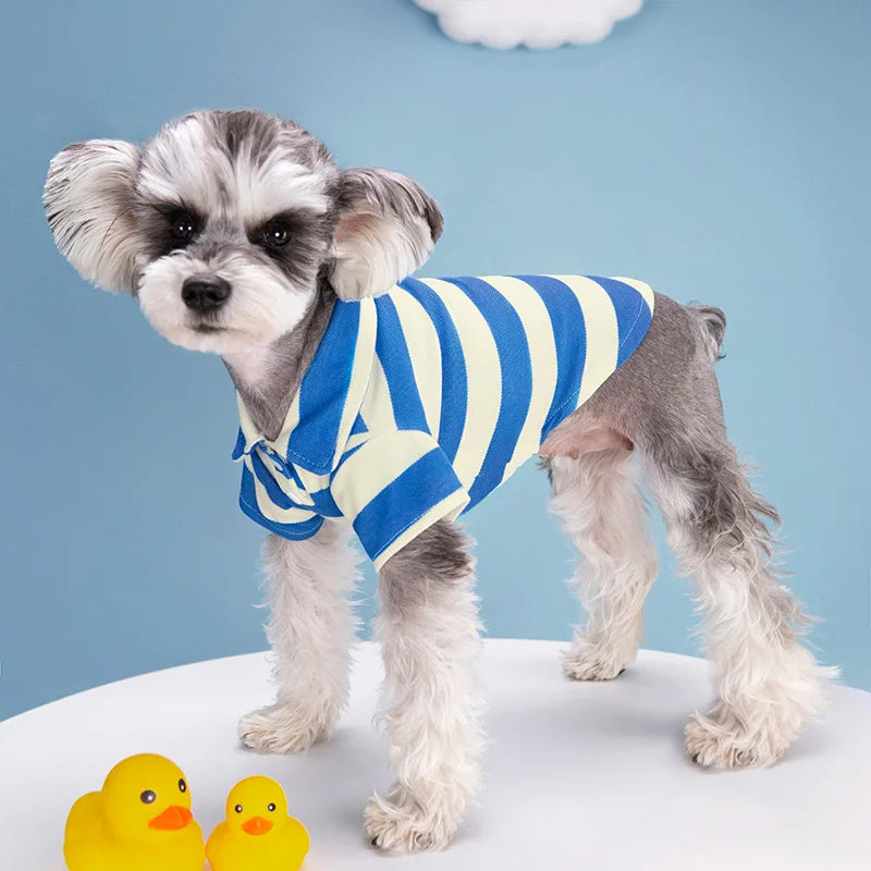 Pet Dog Polo Shirt Dog Clothes Summer Casual Clothing for Small Large Dogs Cats T-Shirt Chihuahua Pug Costumes Yorkshire Shirts PawPrint Treasures