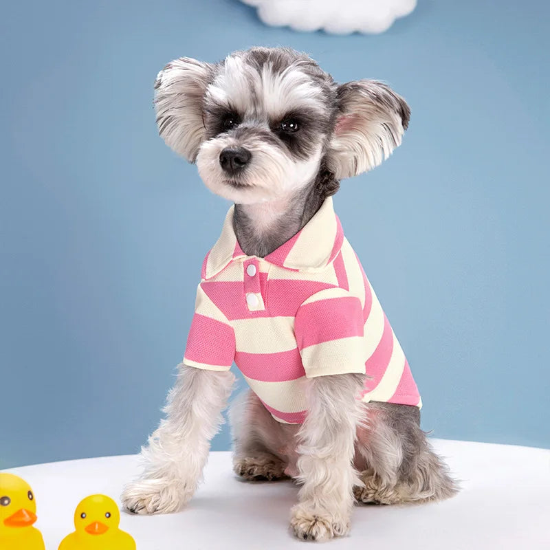 Pet Dog Polo Shirt Dog Clothes Summer Casual Clothing for Small Large Dogs Cats T-Shirt Chihuahua Pug Costumes Yorkshire Shirts PawPrint Treasures