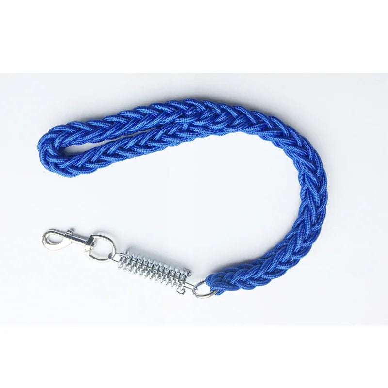 Short Explosion-proof Dog Leash Shock Absorb Spring Stainless Steel Nylon Braided Lead Pet Rope for Large Dogs Walking Training