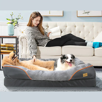 Large Dog Bed Soft Comfortable Warm Fleece Anti-Allergy Pet Bed with Removable Washable Cover Waterproof