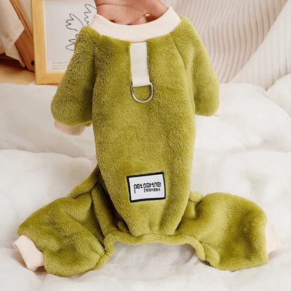 Fleece Warm Pet Clothes Winter Dog Jumpsuit Pajamas for Small Dogs Pomeranian Clothing Puppy Nightshirt Cat Overalls Pijamas PawPrint Treasures
