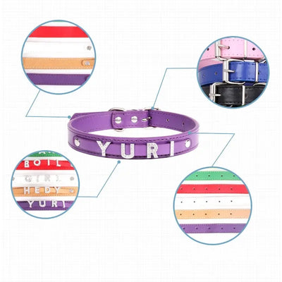 Personalized Dog Collar Fashion Bling Rhinestone Pet Free Diy Name Dog Necklace Custome Leather Dog Collars Pet Dog Accessories
