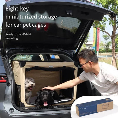 High-quality Pet Car Dog Cage for Travel Spare Box Cage Large Dog Car Foldable Cat Bed Large Space Pet Cage PawPrint Treasures