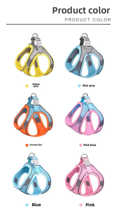 Vest-style Pet Chest Strap, Reflective and Breathable Dog Leash, Small and Medium-sized Cat Leash, Anti-lost