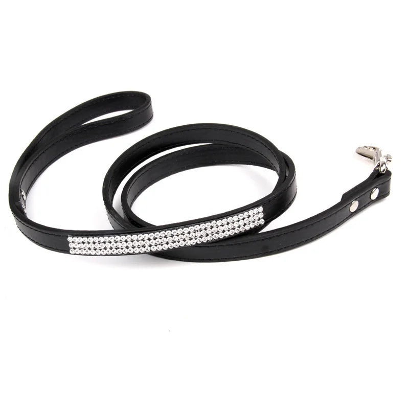 Fashion Rhinestone Dog Leash Pet Bling Shiny Cat Puppy Walking Leashes Lead for Small Dogs Cats Chihuahau Yorkshire Teddy 120cm