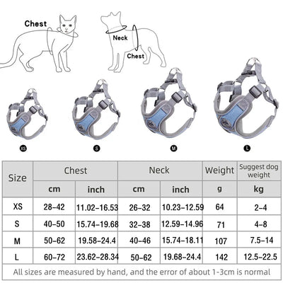 Dog Harness Adjustable Pet Harness Vest For Small Large Dog Cat Reflective Mesh Puppy Cat Chest Strap Dog Accessories