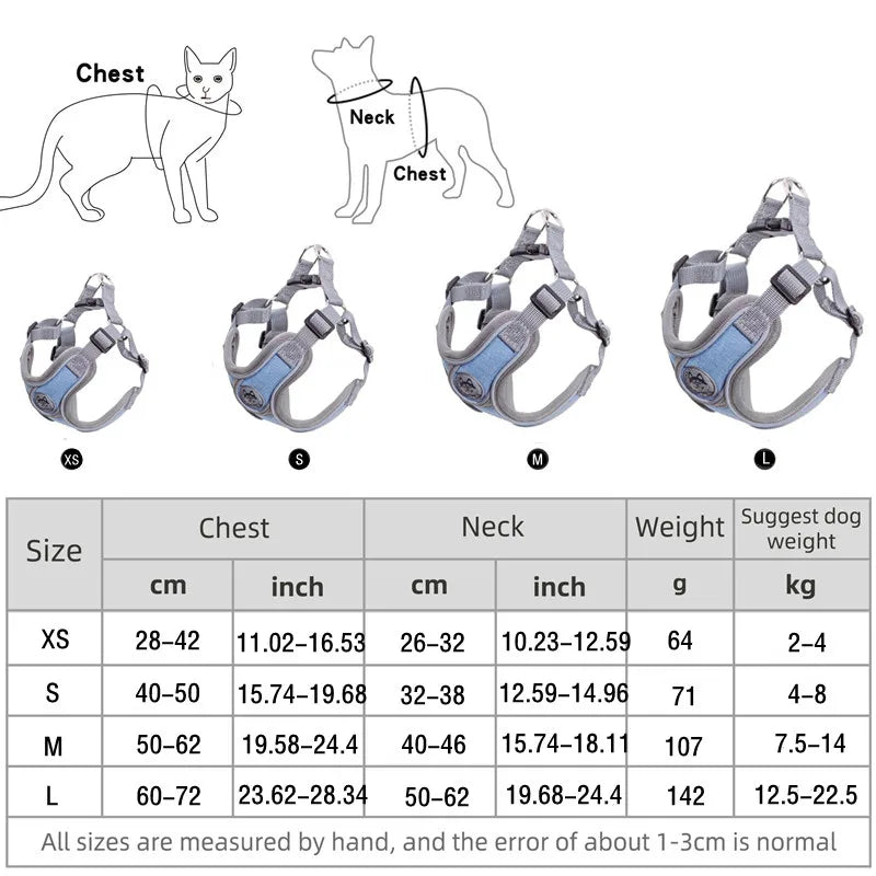 Dog Harness Adjustable Pet Harness Vest For Small Large Dog Cat Reflective Mesh Puppy Cat Chest Strap Dog Accessories
