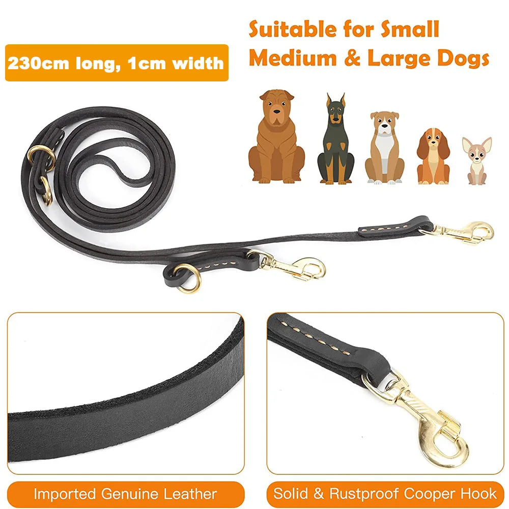 Soft Leather Hands-Free Dog Leash for Training