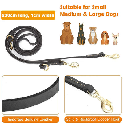 Soft Leather Hands-Free Dog Leash for Training