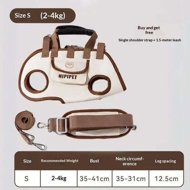 Everyday Travel Carrier for Pet Convertible Shoulder/Hand Bag with Harness Clip Comfortable and Portable for Vet Visits Shopping