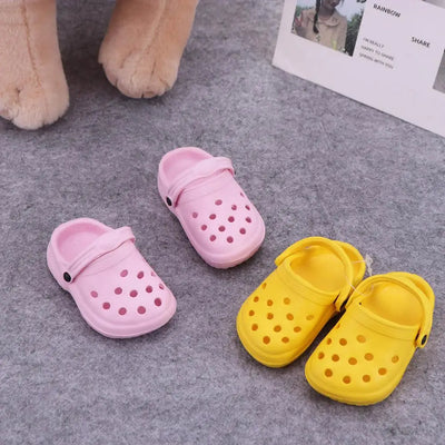 1 Pair Non-slip Pet Sandals Soft-soled Comfortable Dog Hole Shoe Wear-resistant Breathable Dog Rain Boots for Cats