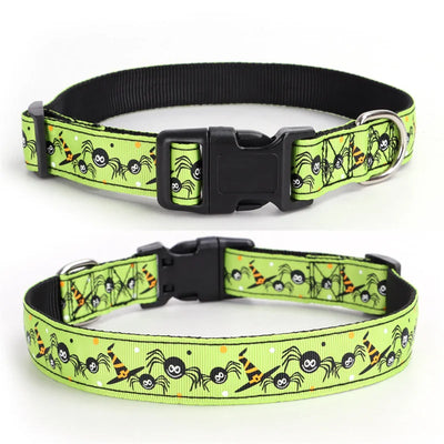 Halloween Dog Collar Nylon Adjustable Pet Collar Pumpkin Monster Bat Ghost Pattern for Party Cat Dog Decoration Pet Accessories