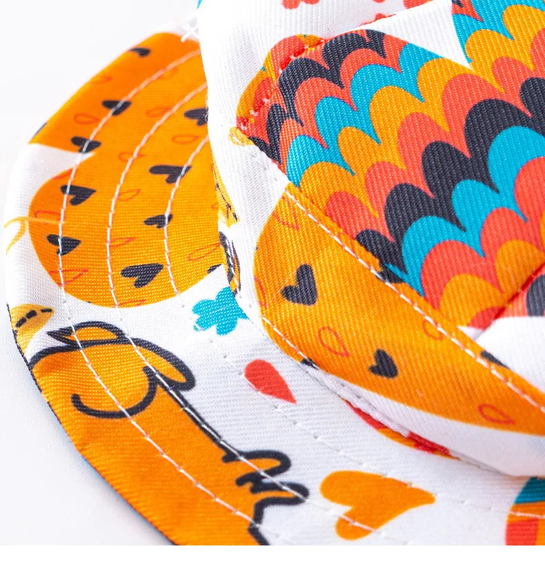 1Pcs S/M/L Cute Print Dog Hat for Small Medium Dogs Adjustable Pet Cap Puppy Pug Corgi Dachshund Hats Summer Out Pet Accessories
