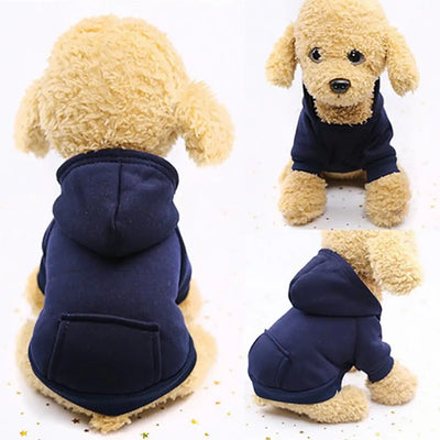 Puppy Hoodie Autumn Winter Pet Hooded Sweatshirt Two-legged Pocket Cat Dog Clothes