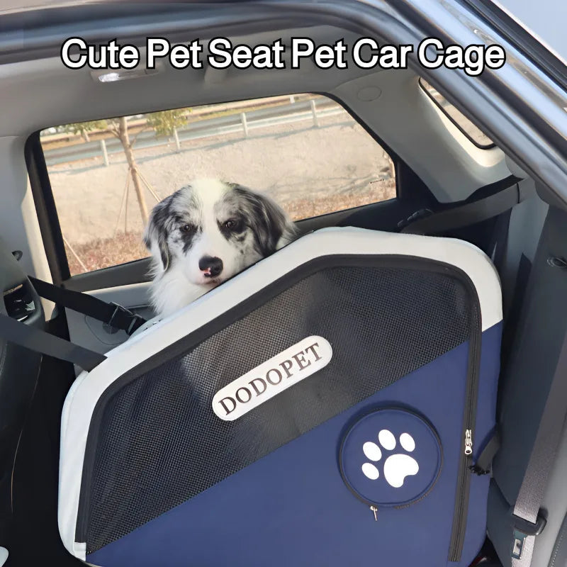 Pet Car Cage Safety Kennel Escape Prevention Cat and Dog Travel Fixed Dog Cage Portable and Breathable Pet Products PawPrint Treasures