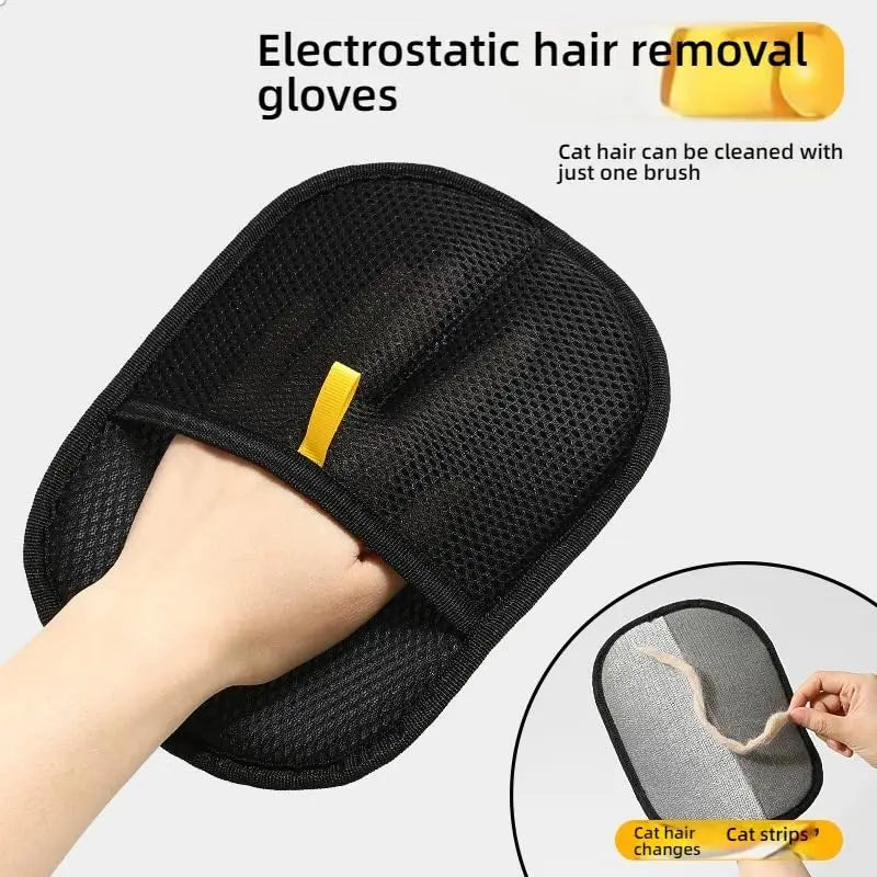 Cat Hair Brush Pet Removal Gloves Double-Sided Pet Grooming Gloves Kitten Cleaning Tool Dog Deshedding Brush Pet Supplies ﻿