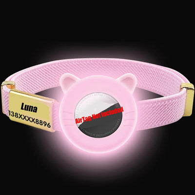 New Breakaway AirTag Tracker Cat Collar Free Custom Name Tag Kitten Collar with GPS Holder Case Anti-lost Adjustable Pet Collars