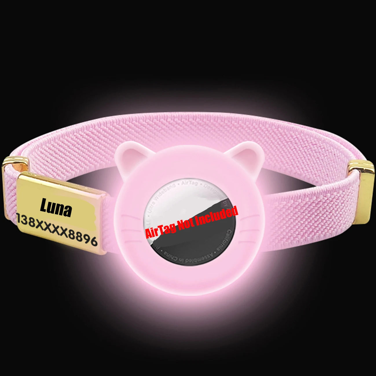 New Breakaway AirTag Tracker Cat Collar Free Custom Name Tag Kitten Collar with GPS Holder Case Anti-lost Adjustable Pet Collars