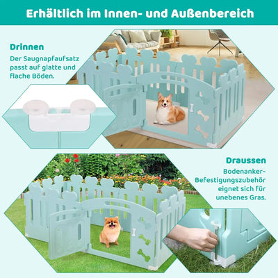 Dog Pen, H60cm, 3/5/7+1 Panels, with Lockable Door, Recycled Plastic,Puppy Enclosure,For Rabbit Runs, Indoors, Outdoors, Playpen