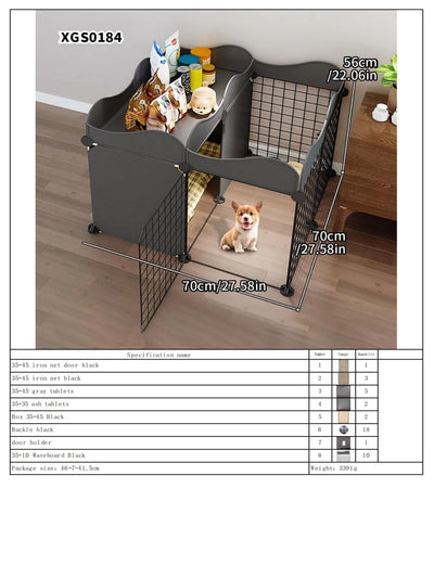Dog Fence Small Size Dogs Home Indoor One Bedroom One Bathroom Pet Fence Kennel with Toilet Area Anti-Jailbreak Dog Cage