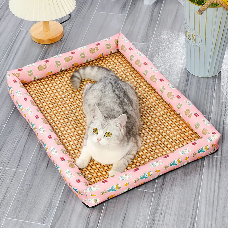 Summer Pet Bed Cat Sleeping Mat Sofa Bed Cooling Mat for Small Dog Cats Comfortable Wear-Resistant Pads Pet Supplies
