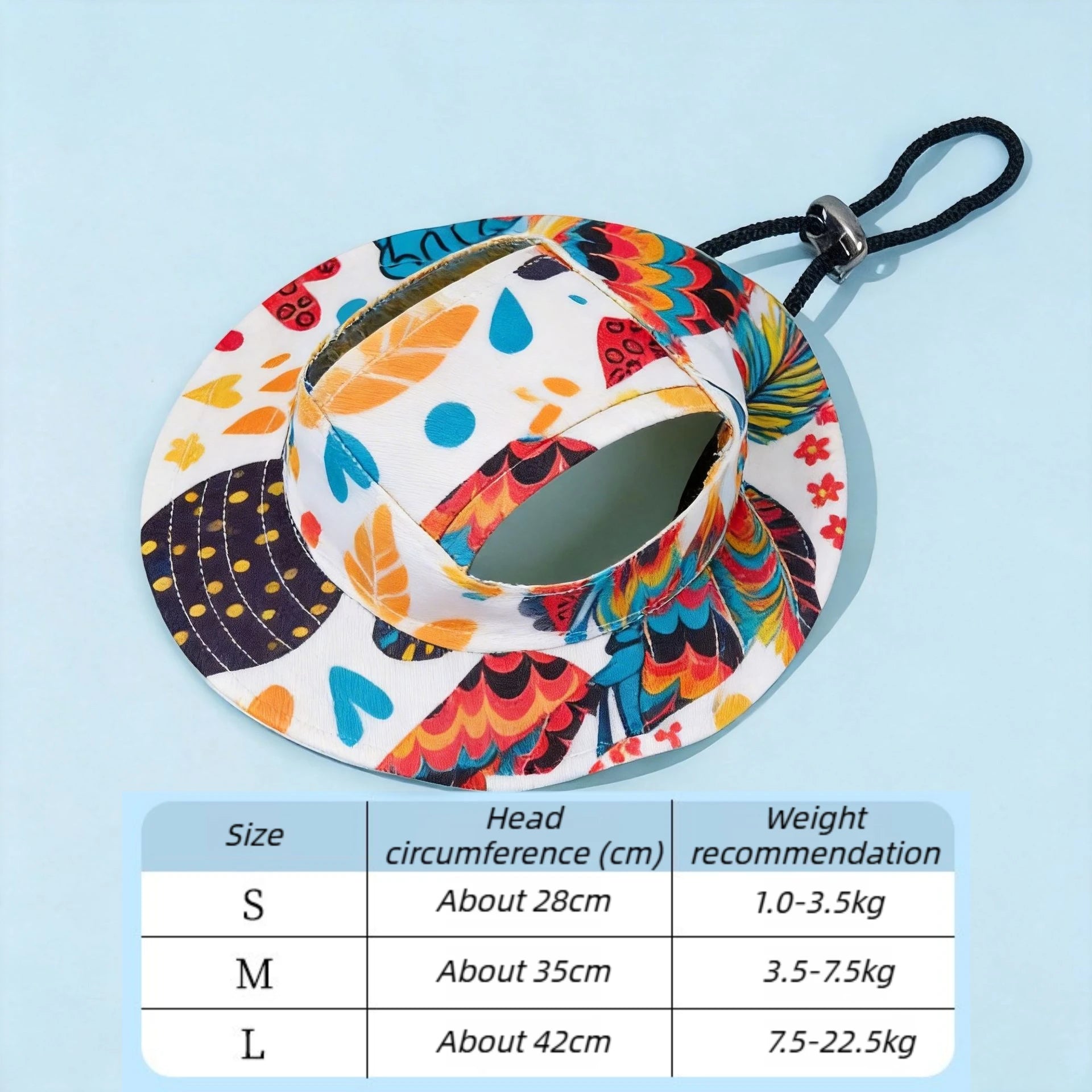 Printed Pet Dog Hat Adjustable Cap for Small Medium Puppy Dogs Pug Corgi Dachshund Outdoor Walking Photo Party Costume Accessory