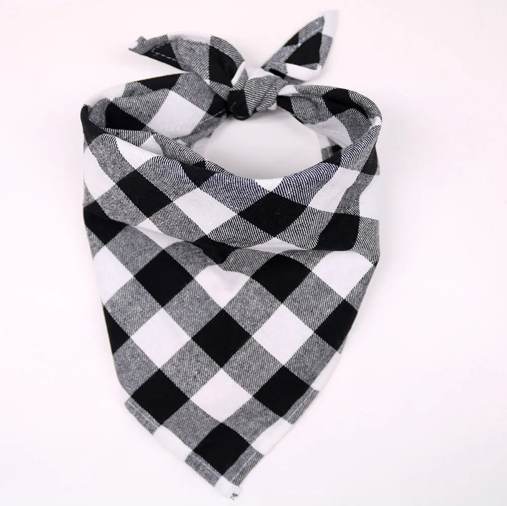 Dog Bandanas Large Pet Scarf Bandana Cotton Plaid Washable Bow Tie Collar Cat Puppy Triangular Scarf Bib Dog Accessories
