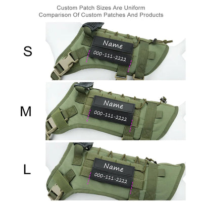 Custom Dog Harness Personalized Tactical Vest DIY Name Pet Harness for Medium Large Big Dog Chest Strap