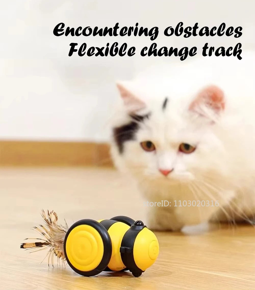 Electric Cat Toys Sports Car Cat Teaser Auto Intelligent Wakeup USB Rechargeable Boredom Reliever Smart Pet Toys Dog