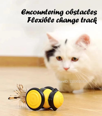 Electric Cat Toys Sports Car Cat Teaser Auto Intelligent Wakeup USB Rechargeable Boredom Reliever Smart Pet Toys Dog