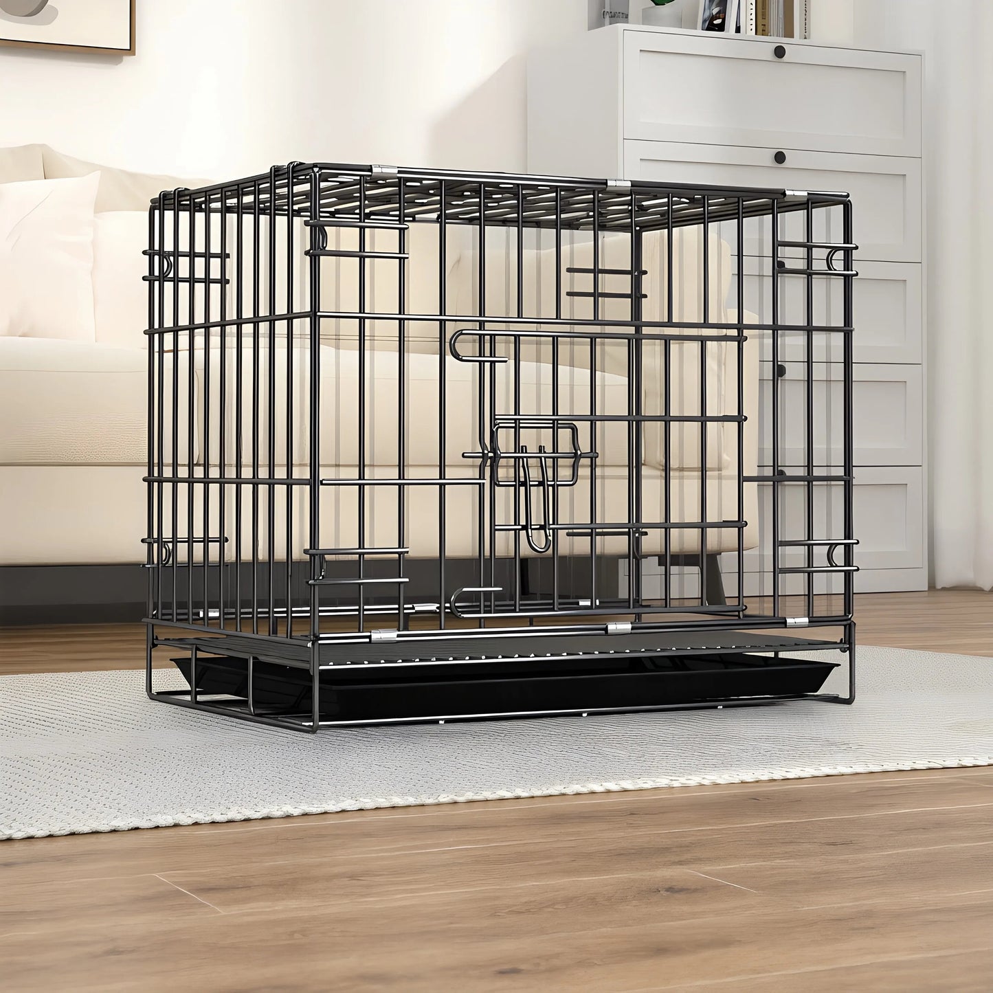 Dog Cage, Small and Medium-Sized Dog, Pet Cage, Fence, Thickened, Large Dog, Household Folding Dog Bed, Car Cage, Cat Cage PawPrint Treasures