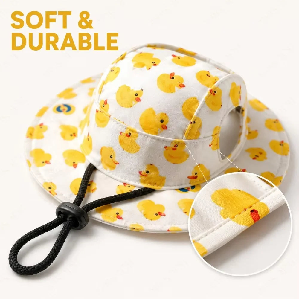 Printed Pet Dog Hat Adjustable Cap for Small Medium Puppy Dogs Pug Corgi Dachshund Outdoor Walking Photo Party Costume Accessory