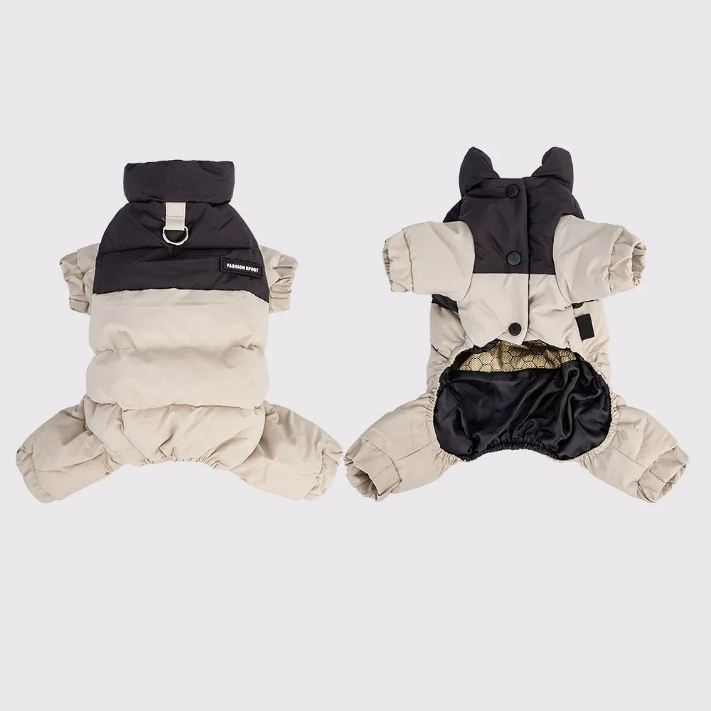 Winter Warmth Cotton Clothing for Pet Thickened Jumpsuit Coat Graphene Windproof Waterproof Pullable Dog Clothes PawPrint Treasures