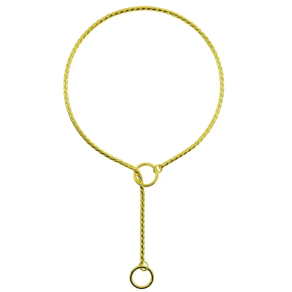 Stainless Steel Dog Choke Chain Collar Puppy Metal Snake Chain Pet Show Slip Collar Choker for Training Small Medium Large Dogs