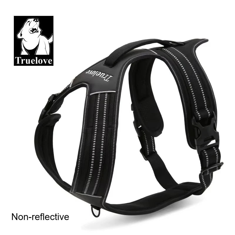 Truelove Non-reflective Walking PU Leather Dog Vest Escape Proof Adjustable Anti Pull Pet Harness Outdoor Clearance Sale TLH5551