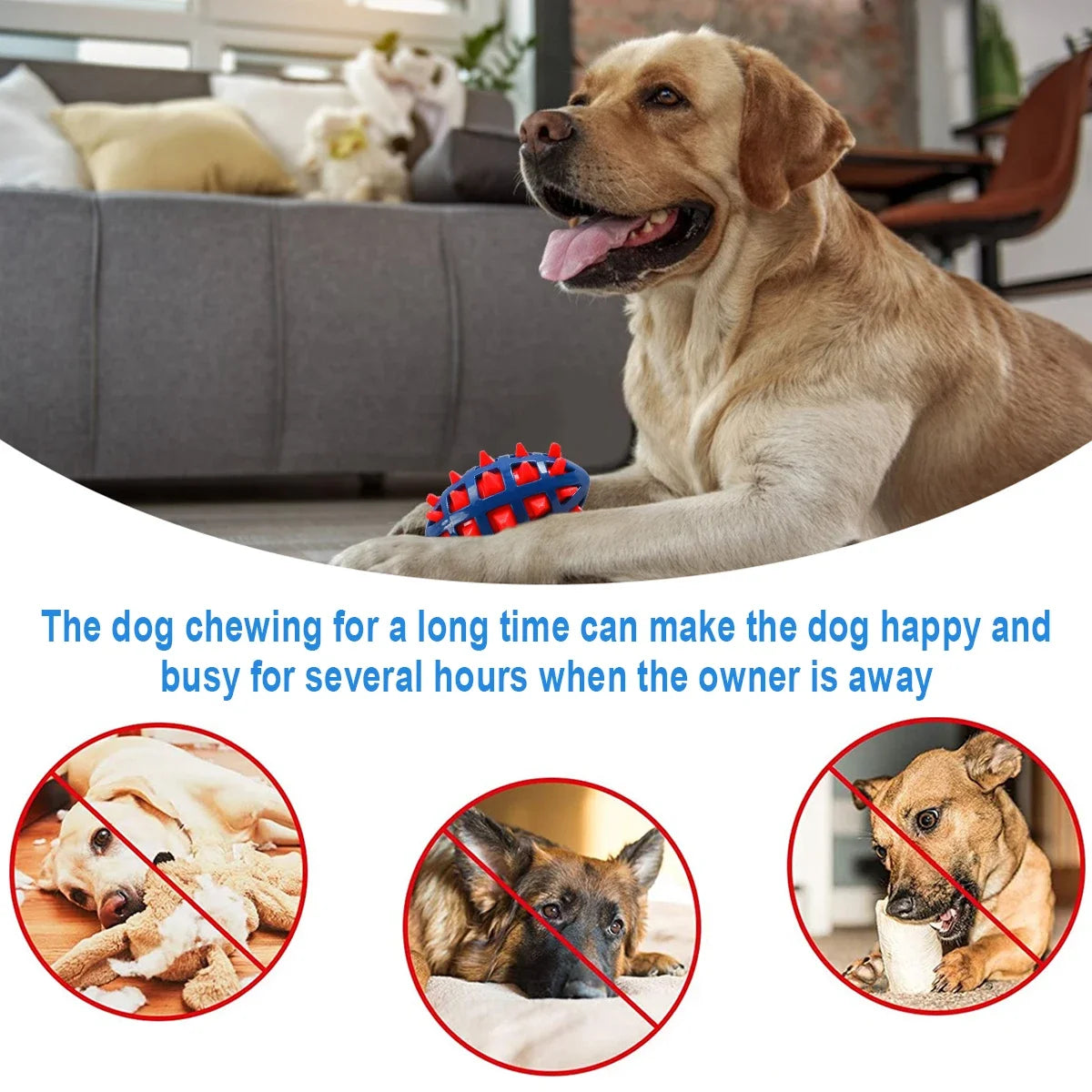 1/2Pcs Squeaky Dog Chew Toys Interactive Puppy Chew Ball Comfortable Rubber Dog Ball Toys Pet Chew Toy for Teething Cleaning