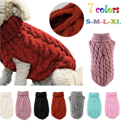 Pet Dog Clothes Sweater Fashion Autumn Winter Warm Dog Sweater Knitted Coat Knitwear for Small Puppy Clothing PawPrint Treasures