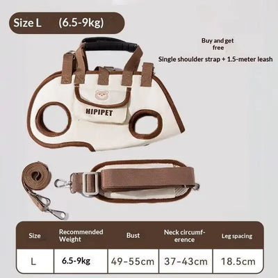 Everyday Travel Carrier for Pet Convertible Shoulder/Hand Bag with Harness Clip Comfortable and Portable for Vet Visits Shopping