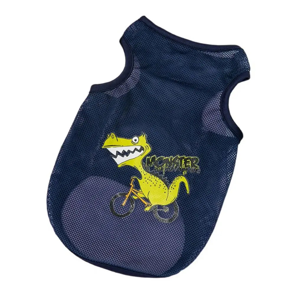 Cute Cartoon Pet Dog Clothes Summer Thin Mesh Dog Cat Vest Cat Teddy Bear Pomy Pet Puppy Breathable Cool Clothing Dog Costume PawPrint Treasures