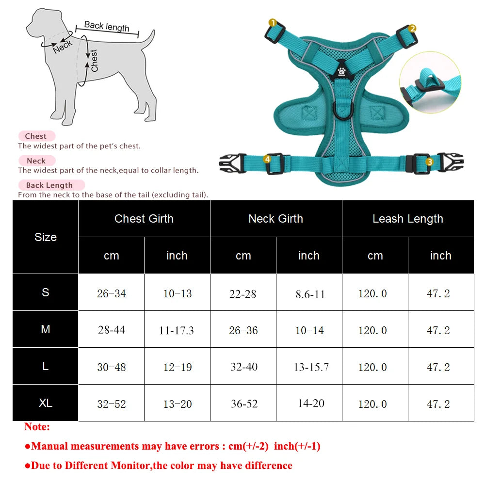 Pet Dog Harness Leash Set Adjustable Puppy Solid Chest Strap with D-ring For Small Medium Dogs Cats French Bulldog Accessories
