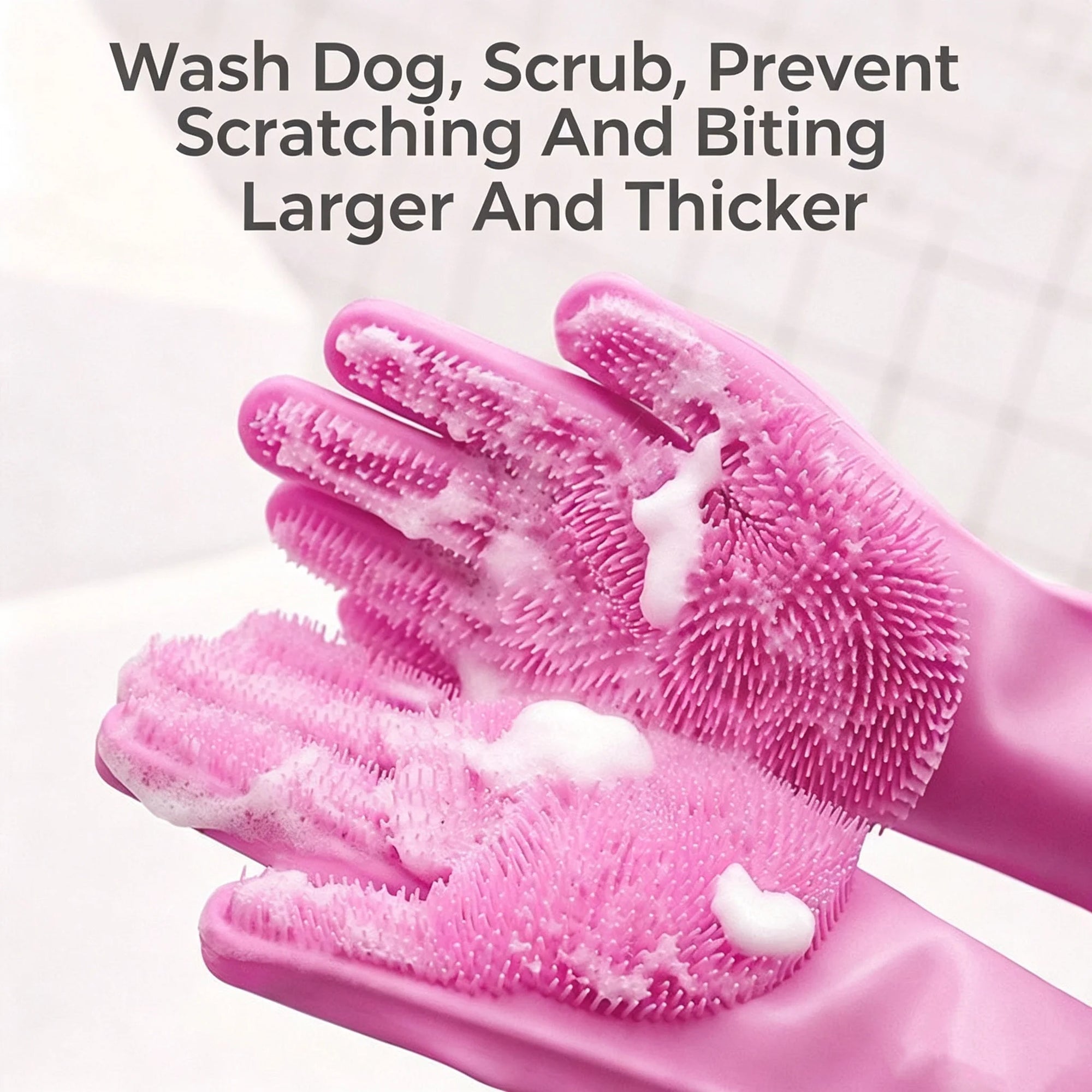 Pet Bathing Gloves for Dogs And Cats Thickened Anti-Scratch Bite Proof Shampooing Tool for Teddy Golden Retriever Bathing Gloves