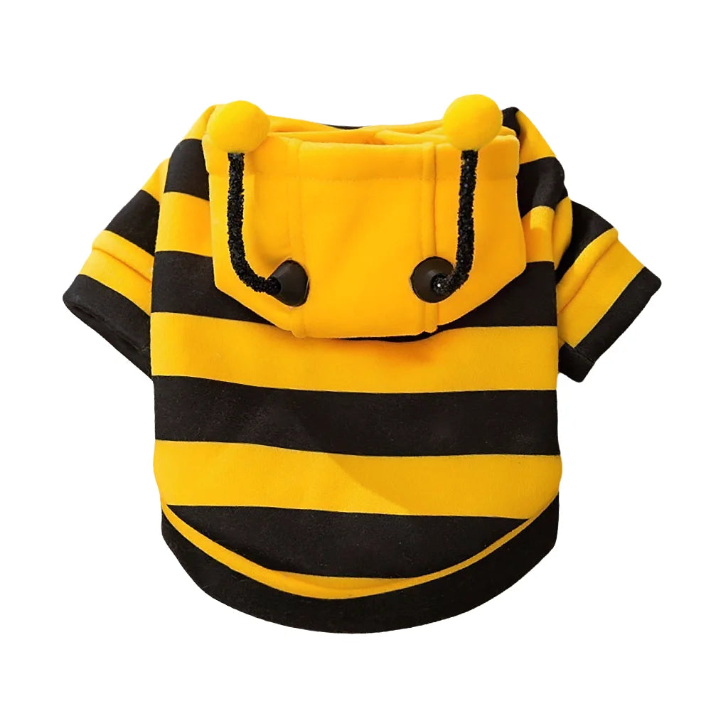 Pet Cat Dog Clothing Spring Autumn Thin Fleece Sweater, Ragdoll Dog Bee Pet Apparel, 1PC PawPrint Treasures